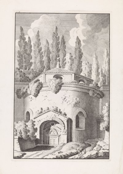 Ruïne av et romersk rundt tempel Relikvier fra den gamle byen Roma (serietittel) av Bonaventura van Overbeek