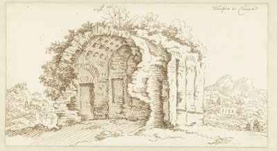 Ruin av et tempel i Cumae av Bonaventura van Overbeek
