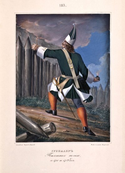 Grenader av infanteriregimentet i 1700-1732, 1841 av Boris Artemyevich Chorikov