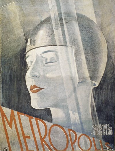 Plakat for filmen Metropolis av Fritz Lang (1926). Den grafiske utformingen er trolig av kunstneren Boris Bilingusky. av Boris Bilinsky