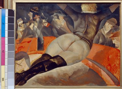 Au cirque - Peinture de Boris Dmitryevich Grigoriev (1886-1939), huile sur toile (50x62 cm), vers 1908 - (I sirkuset, Olje på lerret av Boris Dmitryevich Grigoriev, ca 1908) - State F Shalyapin Museum, Moskva av Boris Dmitrievich Grigoriev