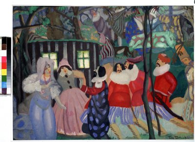 The Conquerors (The Conquerors). Verk av Boris Dmitrievich Grigoriev (1886-1939), gouache på papp av Boris Dmitrievich Grigoriev