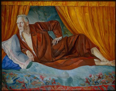 Portrett av sangeren Fyodor (Fedor eller Feodor) Chaliapin (Chaliapin) (1873-1938) (Portrett av sangeren Fyodor Shalyapin (1873-1938) - Maleri av Boris Dmitrievich Grigoriev (1886-1939) av Boris Dmitrievich Grigoriev