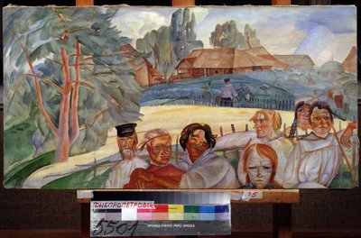 Russland. I serien The Faces of Russia (Russland, fra syklusen The Faces of Russia). Verk av Boris Dmitryevich Grigoriev (1886-1939), akvarell og gouache på papir, rundt 1917, russisk avantgarde, 20. århundre, ekspresjonisme. Statens kunstmuseum, Dniprope av Boris Dmitrievich Grigoriev