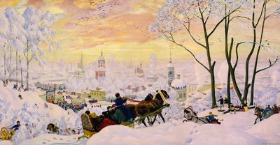 Pannekake uke av Boris Mikhailovich Kustodiev