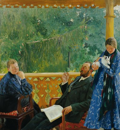 Familieportrett (Portrett av Polenow-familien) av Boris Mikhailovich Kustodiev