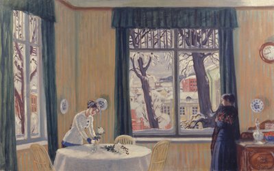 I rommet. Vinter, 1915 av Boris Mikhailovich Kustodiev