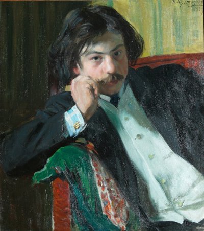 Portrett av poeten Janko Lavrin 1887-1986, 1909 av Boris Mikhailovich Kustodiev