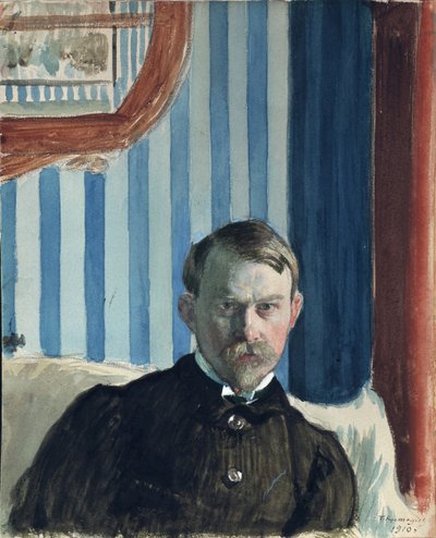 Selvportrett, 1910 av Boris Mikhailovich Kustodiev