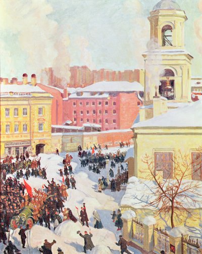 27. februar 1917 av Boris Mikhailovich Kustodiev