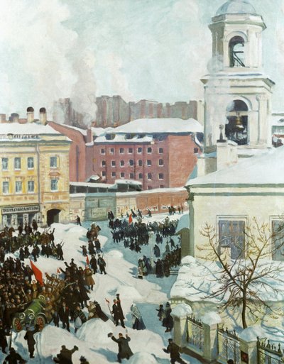 Den 27. februar 1917, 1917 av Boris Mikhailovich Kustodiev