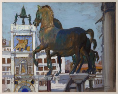 Hestene i San Marco, 1907 av Boris Mikhailovich Kustodiev