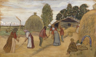 Treskegulv, 1918 av Boris Mikhailovich Kustodiev