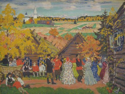 Landsbyfestival, 1924 av Boris Mikhailovich Kustodiev