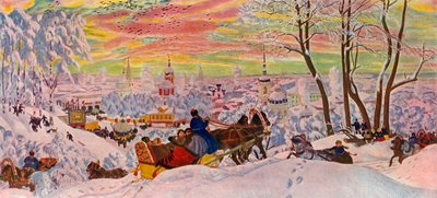 Fastelavn, 1916, 1939. av Boris Mikhailovich Kustodiev