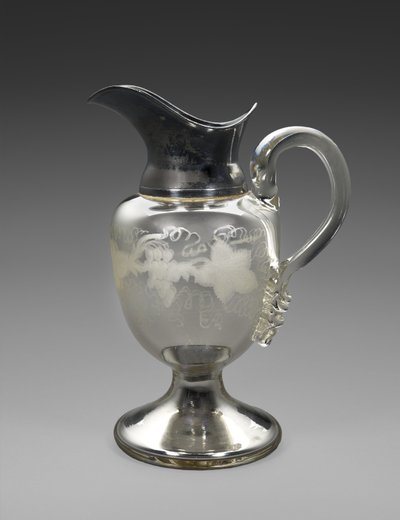 Pitcher, c. 1865-1871 (sølvglass, sølvplate, kork, papir) av Boston Silver Glass Company