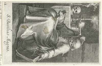 Saint Basil den store som eremitt S. Basilius Magnus (tittel på objekt) Eremitter (serietittel) Sacra eremvs ascetarvm (serietittel) av Boëtius Adamsz. Bolswert