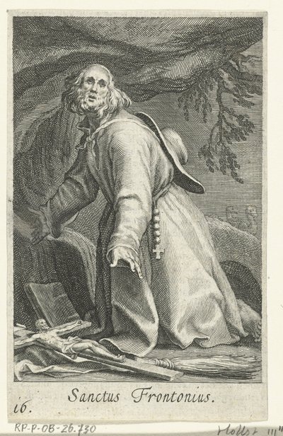 Hellige Frontonius av Egypt som eremitt Sanctus Frontonius (tittel på objekt) Eremitter (serietittel) Sacra eremvs ascetarvm (serietittel) av Boëtius Adamsz. Bolswert