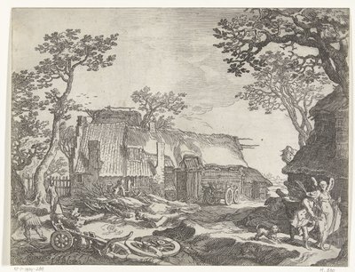 Landskap med gården og Tobias og engelen Countryside Faces (serietittel) av Boëtius Adamsz. Bolswert