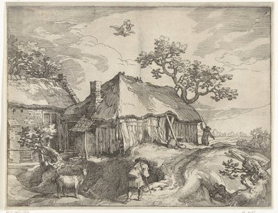 Landskap med gård og ran av Ganymedes Ansikter på landsbygda av Boëtius Adamsz. Bolswert