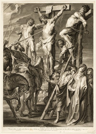 Korsfestelsen (Spyd Blow) av Boëtius Adamsz. Bolswert