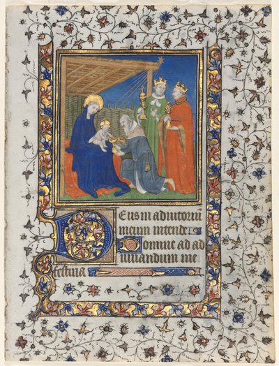 Bifolio fra a Book of Hours: Adoration of the Magi, ca. 1415. av Boucicaut Master
