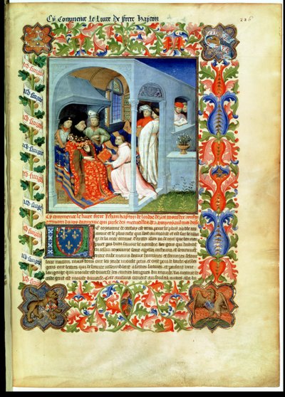 Fr 2810 f.226, bror Hayton presenterer sin bok til Jean Sans Peur, fra 