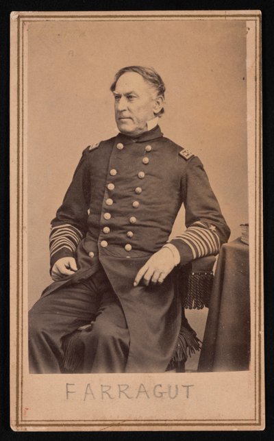 Portrett av David Glasgow Farragut 1801-1870, før 1870. av Brady
