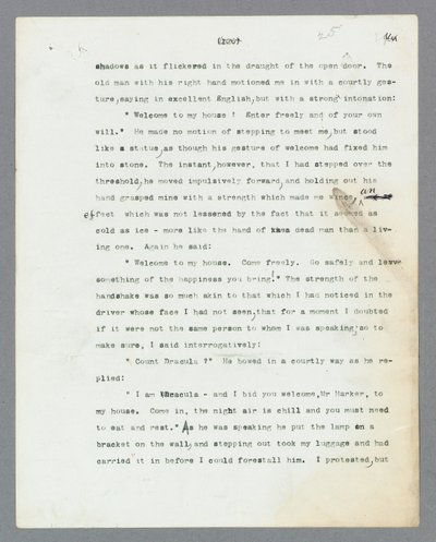 Bram Stokers originale maskinskrevne manuskript av 'Dracula' (trykk) av Bram Stoker