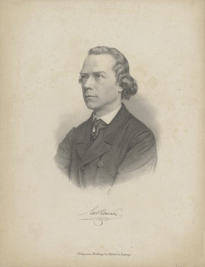 Portrett av pianisten og komponisten Carl Heinrich Carsten Reinecke 1824-1910, ca. 1850 av Breitkopf and Härtel