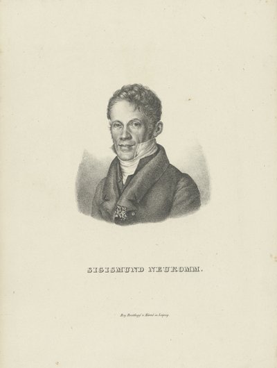Portrett av pianisten og komponisten Sigismund von Neukomm 1778-1858, ca. 1830. av Breitkopf and Härtel