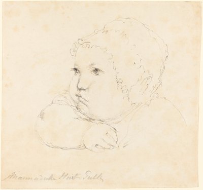 Head of a Child in a Cap av British 18th Century after John Flaxman