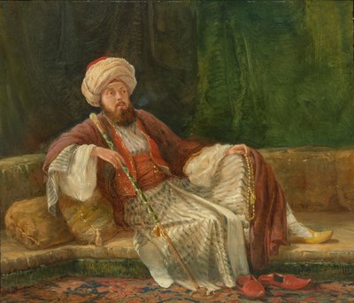 Western Gentleman i orientalsk kostyme. av British Painter