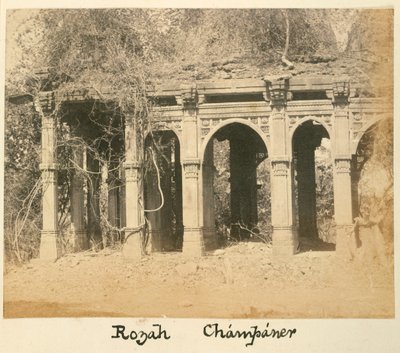 Rozah, Champaner, ca. 1875 (s/hvitt-bilde) av British Photographer