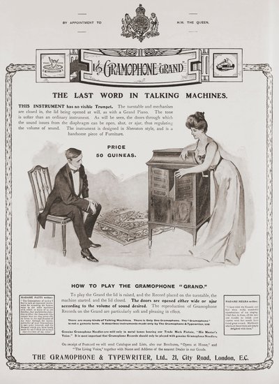 Reklame for The Gramophone Company av British School