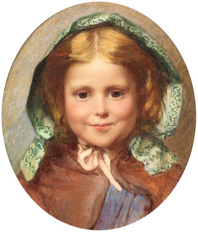 Girl in a Bonnet (akvarell) av British School