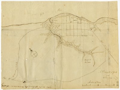 Kart over Yorktown, Virginia, oktober 1781 av British School