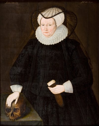 Fru Elizabeth Morgan (olje på panel) av British School