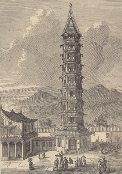 Porselenstårnet i Nanjing (gravering) av British School
