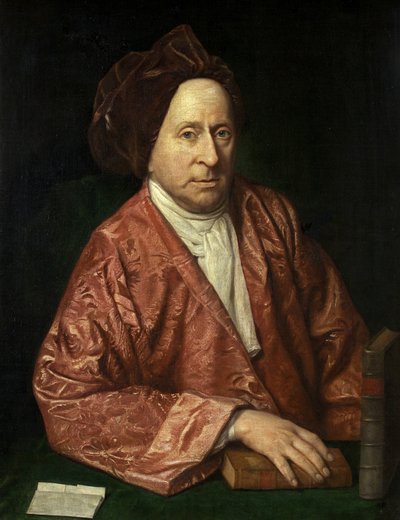 Portrett av James Burgh, ca. 1755 (olje på lerret) av British School