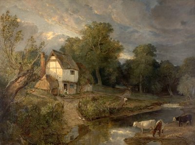 Ringland Hills, Costessy, Norwich (olje på lerret) av British School