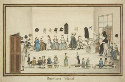 The Benevolent School, ca. 1795 (akvarell og blekk på papir) av British School