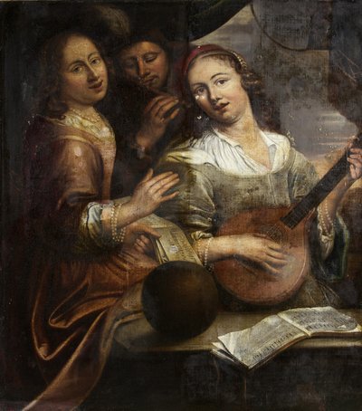 Three Musicians, ca. 1700 (olje på lerret) av British School