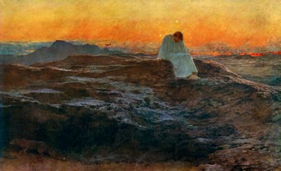 Kristus i villmarken, 1898, 1912. av Briton Riviere
