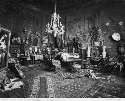 Studiet av maleren og professor Tito Conti, Firenze (s/hv-bilde) av Brogi Brogi
