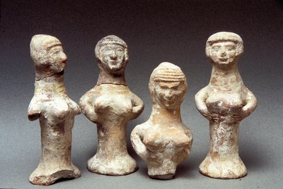 Figurer av Asherah, kanaanittisk, 999–600 f.Kr. (leire) av Bronze Age