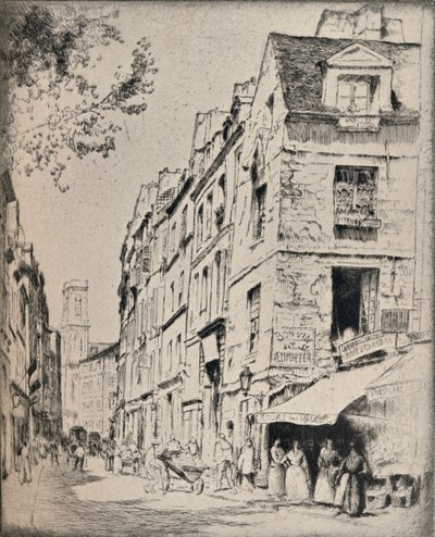 Gårdsplassen til Halles, Rue St Jacques, 1915 av Bror Julius Olsson Nordfeldt