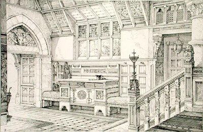 Hall, fra "Eksempler på gamle og moderne møbler", av Bruce Talbert av Bruce James Talbert