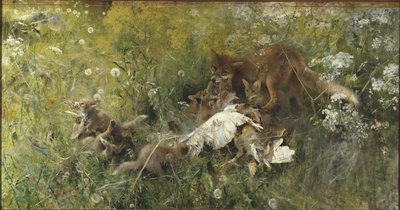 En Fox-familie av Bruno Andreas Liljefors