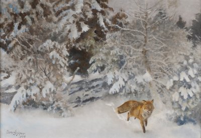 Rev i vinterlandskap, 1938 av Bruno Andreas Liljefors